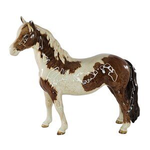 Beswick England Pinto Pony Skewbald Brown White Horse Figurine #1373 *FLAW*
